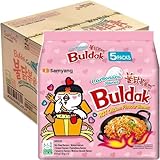 Samyang Buldak Carbonara Hot Chicken Flavour Ramen Noodles Multipack – Korean Spicy Instant Ramen Noodles – Creamy Carbonara Buldak Noodles – Korean Food Favourite – Samyang Noodles Bulk Pack of 40