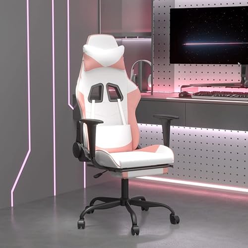 Silla de masaje para juegos con reposapiés, silla de juegos de computadora de piel sintética, silla de oficina de masaje, silla de escritorio