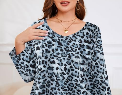 Image of LARACE Plus Size Tops for Women 3 /4 Sleeve Shirts V Neck Tunic Tops Blouses