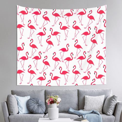 Tapiz grande de flamenco rosa JEJEA de 152 x 130 cm, manta artística para colgar en la pared