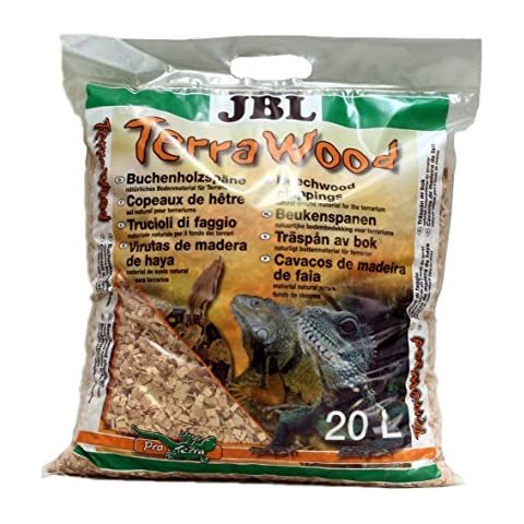 JBL TerraWood 71060 Bodengrund für trockene und halbtrockene Terrarien Buchenholzspäne, 20 l Cover