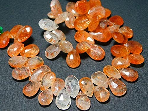 Pierre de soleil d'Inde en perles briolettes facettées de 126 carats pour création joaillerie