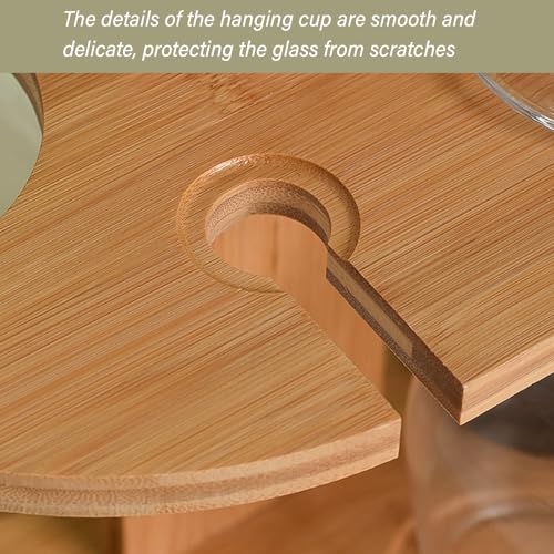 Présentoir Bouteille Vin Verre et Bambou pour Table - 4