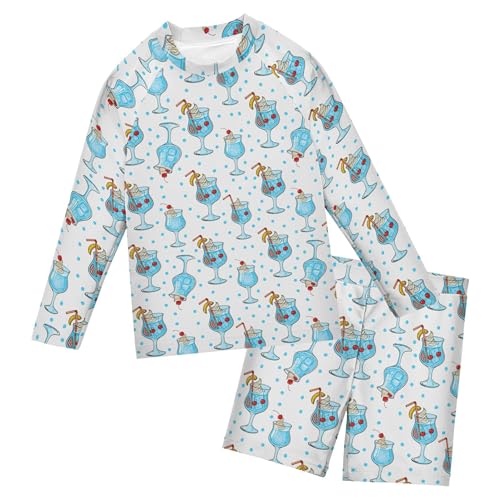 Ice Cream Toddler and Baby Boys' 2-Piece Swimsuit Trunk, Long Sleeve Rashguard Bathing Suit B0404619