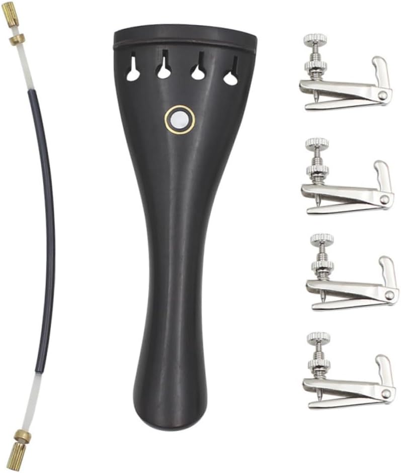 1Set Ebony Violin Accessories Fine Tuning Tools with Tail Rope and String Board Black Durable and Lightweight Violin Supplies for Enthusiasts
