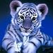 MXJSUA 5D Diamond Painting Kit by Numbers DIY Crystal Rhinestone Cross Stitch Embroidery Arts Craft Picture Supplies for Home Wall Decor,Blue Tiger 12x12in