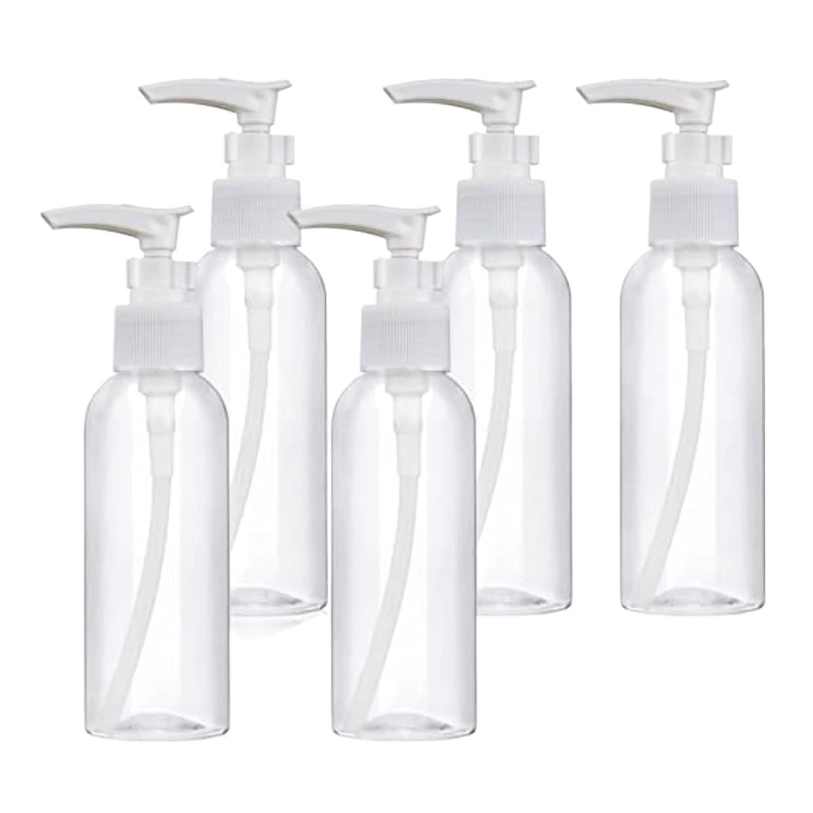 5PCS 100ML Clear Pump Dispenser Bottles Travel Toiletry Lotion Bottles