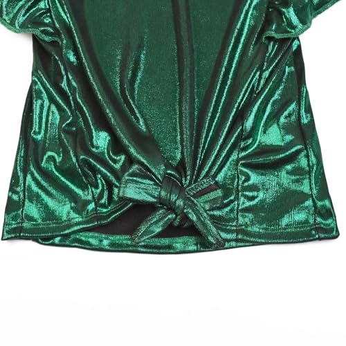 Image of Mirawise Girls Shirts Metallic Tops Clothes Tshirt Ruffle Short Sleeve Tee Size 6-14