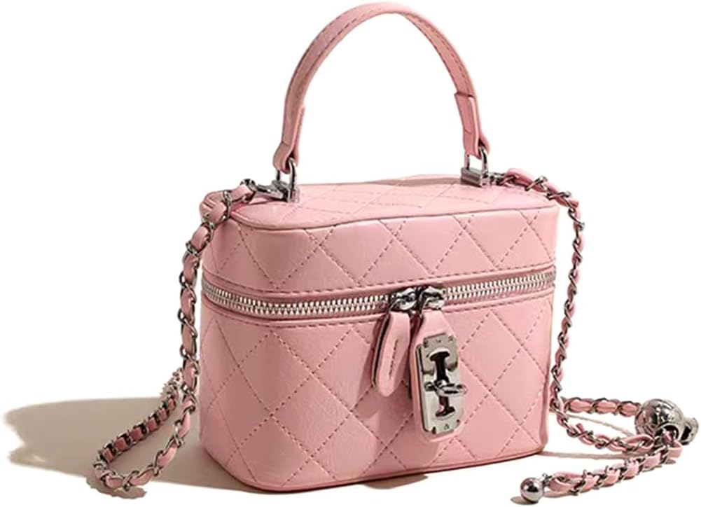 YXBQueen Crossbody Bag for Women Small Square Purses Top-Handle Purses for Women Box Purse with Chain