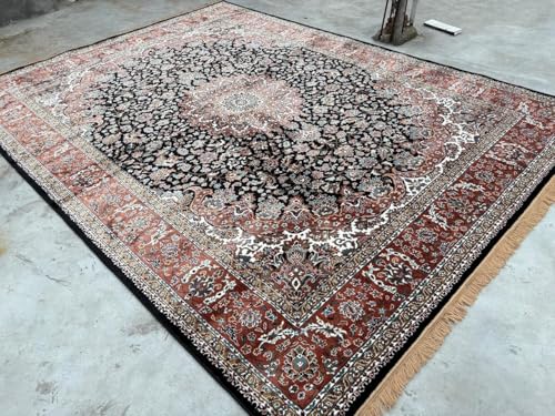 Image of Luxury Silk Carpet 9 x 12 FEET for Living Room or Bedroom, Made with Premium Silk, Perfect for Elegant Interiors Comfort and Timeless Design