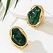 Big Baroque Pearl Earrings for Women Trendy Gold Pearl Statement Earrings Large Gold Chunky Earring Irregular Green Pearls Stud Earring Vintage Unique Chunky Jewelry (Green)