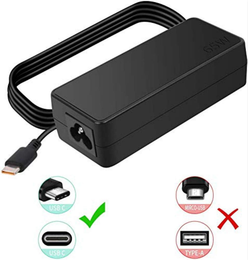 Best Seller 65W USB C AC Charger for Lenovo Thinkpad E580 E585 E590 E590S E595 20KS 20KV 20NB 65W Type C Laptop Power Supply Adapter Cord