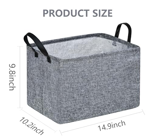 Image of Rec Box Hamper Storage Basket Collapsible Organizer Bin Gift Shelf Baskets for Home and Kitchen Storage