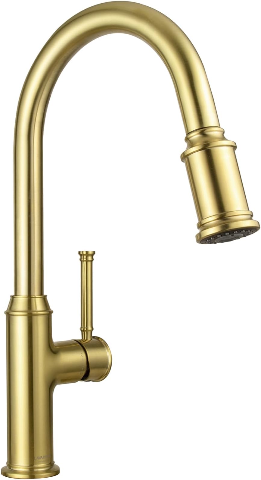 - Curtura Brushed Gold Kitchen Faucet with Pull Down Sprayer, Brass Kitchen Sink Faucet, Single Hole Kitchen Faucet with 3-Function Sprayer, Deck Plate Included, Spot-Free, 1.8GPM, KF421-SG