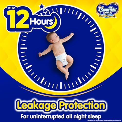 Image of Mamypoko Pants All Night Absorb| Pant Style Baby Diapers Medium Size(M), 70 Count (Pack of 2), Ideal for 7-12Kgs|+50% Wider and Repeated Absorption for All Night 12hr Protection from Leakage, Prevents Heaviness