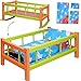 alles-meine.de GmbH UMBAUBAR - großes Holz - Puppenbett & Puppenwiege - 43 cm groß - mit Bettzeug - - Bunte Farben - Holzwiege Schaukelbett - für Puppen groß - Bett Holzpuppenwie..