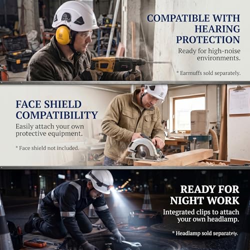 Casco de seguridad ABS ventilado con banda ajustable para industria y construcción 6