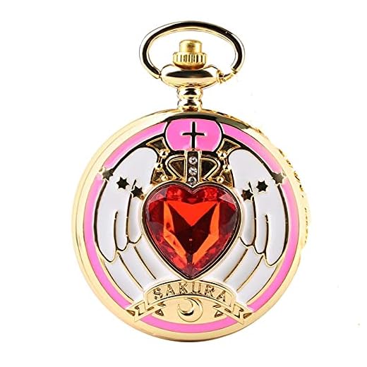 Akopiuto 7 Tipos de Anime japonés Sailor Moon Reloj de Bolsillo de Cuarzo Collar único de Moda Colgante Cadena Cosplay Regalos para Mujeres niñas señora 6