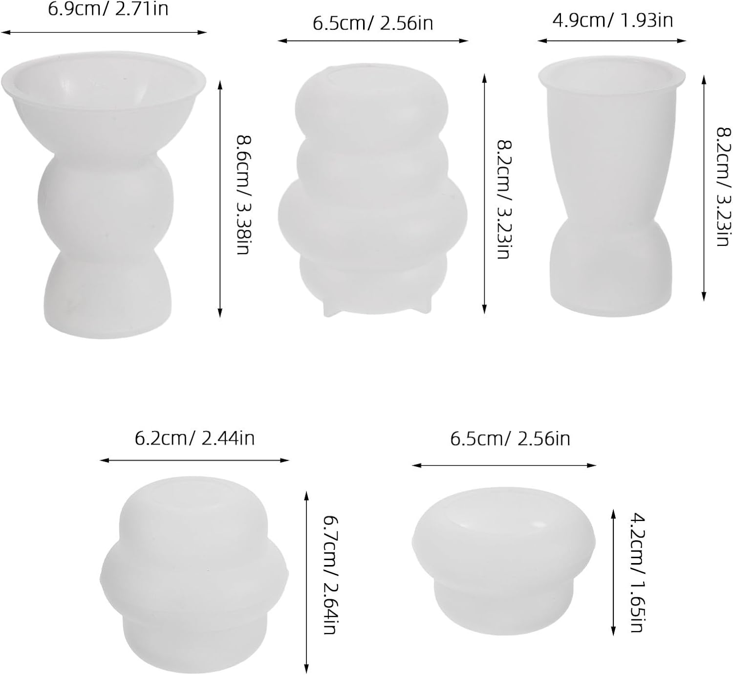 5Pcs Silicone Candle Base Molds for Tealight Taper Candles, DIY Craft Kit