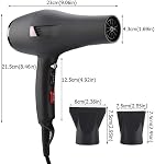 2000W Séchoir à cheveux Ultra-Quiet Blower Hot Cold Wind Sèche-cheveux pour cheveux avec 2 Buse réglable 5 Fichiers de température (US Prise)