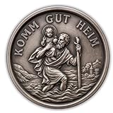 ELBKAISER – Christopherus Auto Magnet - Komm gut Heim 2.0 – Heiliger Christophorus Plakette fürs Auto – Schutzpatron - Autofahrer & Schutzengel Auto Magnet, edle Christophorus Auto als Geschenk