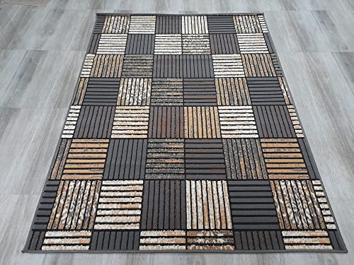 Image of Soft Modern Washable Beautiful Acrylic Rugs for Home Decor Living Room 5x7 Feet (150 x 200 Cm) Grey Color