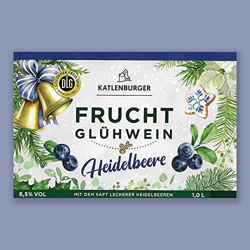KATLENBURGER - Heidelbeer Fruchtglühwein | Fruchtiger Glühwein aus Fruchtwein, Heidelbeersaft und Glühweingewürz. Bringt den Sommer-Geschmack in kalte Wintertage. Inhalt: 6x 1L und 8,5% vol.