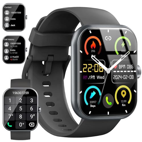 Smart Watch, 1.91" Smartwatch for Men Women (Answer/Make Call), Fitness Tracker with 120+ Sport Modes, IP68 Waterproof, Heart Rate/Spo2/Sleep Monitor, Pedometer, Activity Tracker for Android iOS
