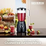 SEVERIN Standmixer mit 1,5 L Mixbehälter aus Tritan, Mixer mit 2 Stufen und Pulse-Funktion, leistungsstarker Küchenmixer mit Edelstahlmesser, 600 W, Schwarz, SM 3707 – Bild 3