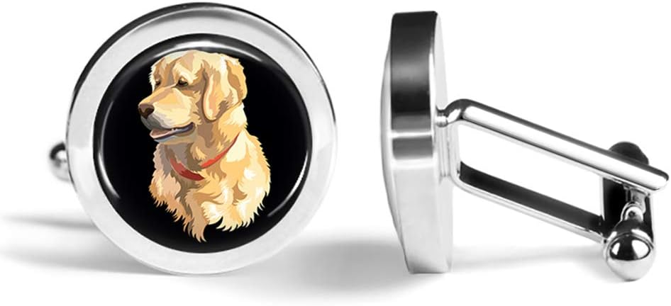 Golden Retriever Cufflinks Dog Cuff Links (Angled Edition)