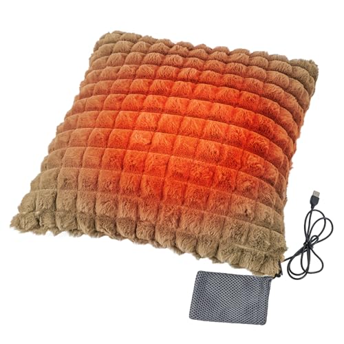 USB Heated Cushion Chair Sofa Bed Throw Pillow Home Office Lumbar Support Cushion Electric Heating Pad for Back, Abdomen, Lumbar, Neck, Shoulder