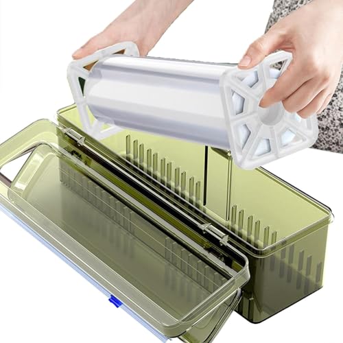 Genérico Dispensador de Alimentos | Techo de película Transparente con tamaños deslizantes para Cocina, dispensador Transparente Recargable para película de Aluminio, Papel de depilación