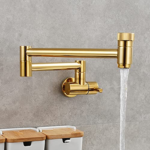 Robinet de cuisine à eau froide extensible avec double bras oscillant