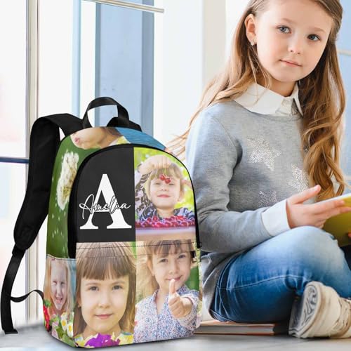 Image of Custom Kids Backpacks for School, Boys Girls Backpacks Lunch Tote Bag for Elementary Lightweight School Backpacks for Toddler Kindergarten Child Daycare Backpackss 3 Photos