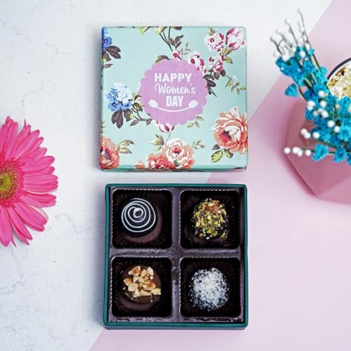 Image of Velvet Fine Chocolates Gift Hamper Tetra Choco Box with Assorted Flavors (Cranberry, Coffee Filling, Rose Filling, Strawberry)