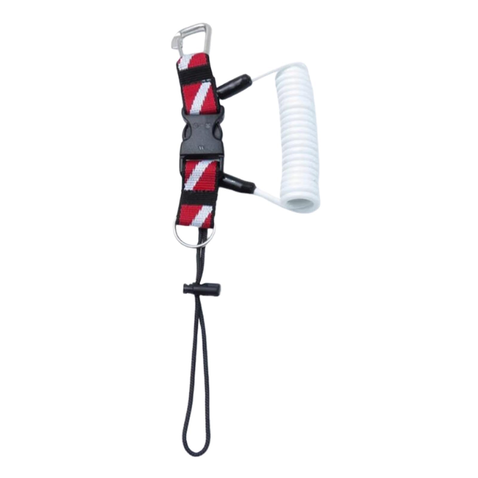 enakshi (label) creations scuba diving lanyard spring coiled camera lanyard for underwater photography white