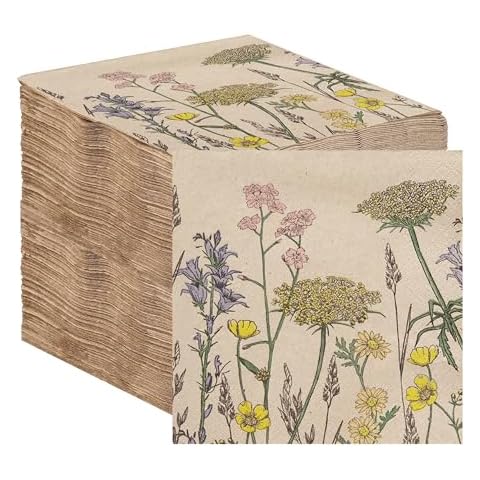 Table Kind 100 Eco-Friendly Floral Napkins Cover