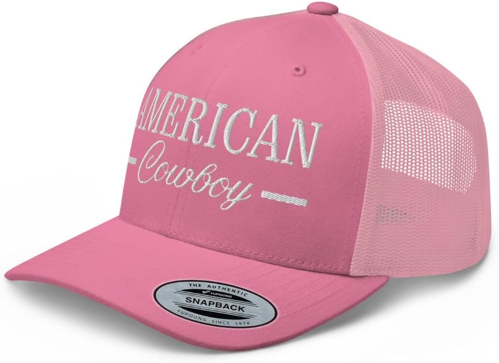 NX American Cowboy Embroidered Trucker Hat Curved Bill Mid Crown Snapback Western Country Cowgirl Cowboy Cap