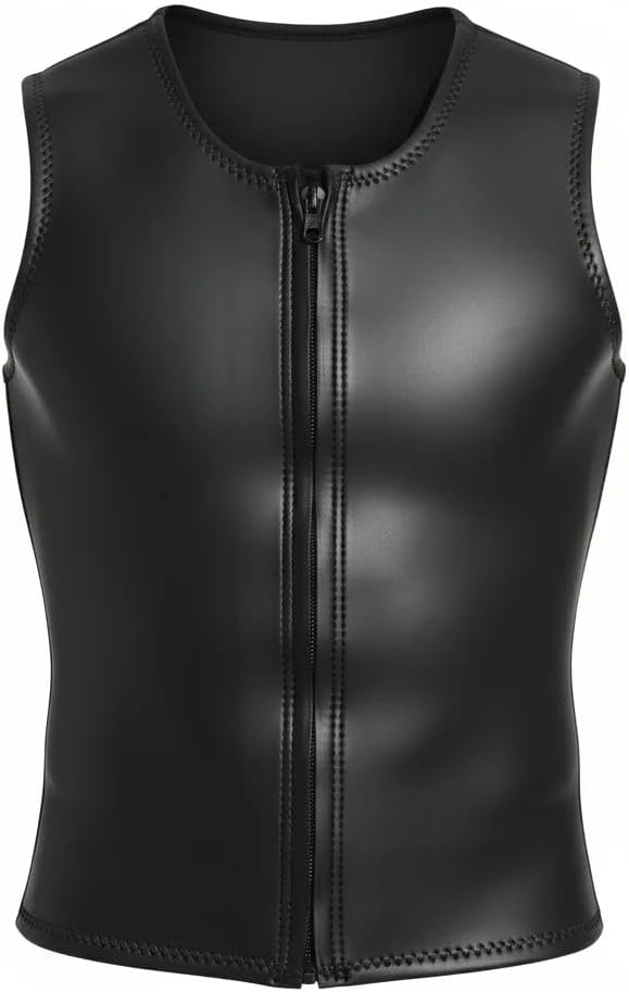 2mm Neoprene Wetsuit Vest - Smooth Skin, Front Zipper, High Elastic for Water Sports