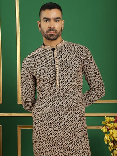 Image of Jompers Men's Cotton Embroidered Regular Kurta Sets