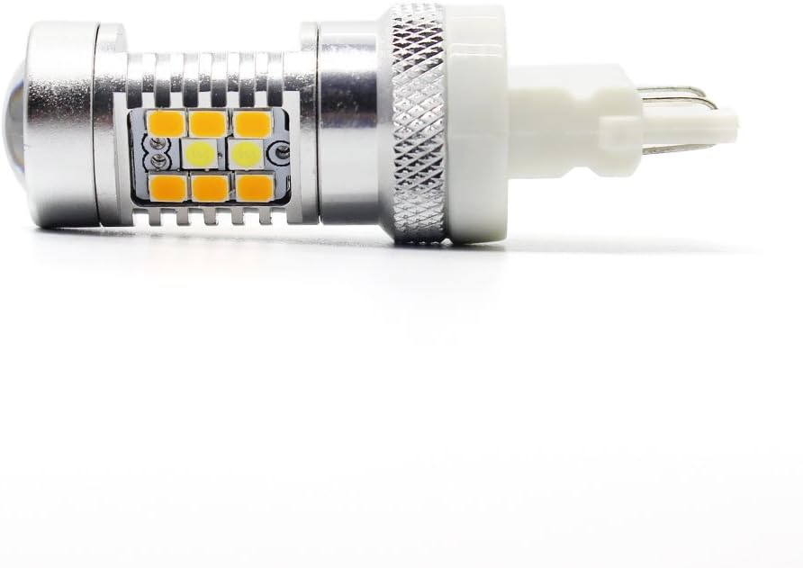 Alla Lighting 2pcs Super Bright White Yellow 3157A 4157NA 4157NAK 3157AK LED Switchback Bulbs Amber Front Turn Signal Lights/White Parking City Light Lamps