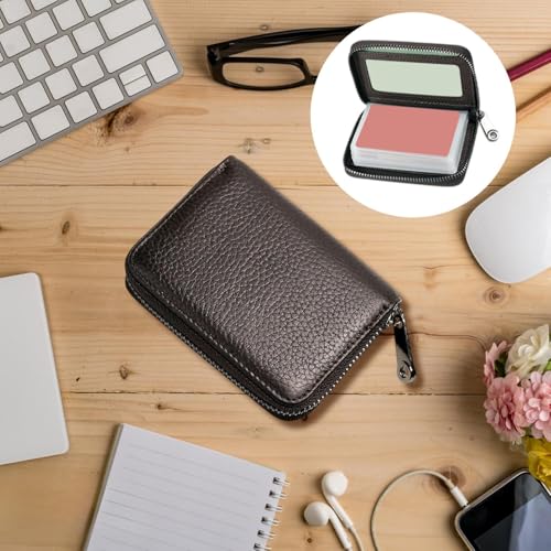 Coin Purse, Card Wallet, Classic Style, Solid Color, Small Thin Portable Structure, Driver's License Bank Card Storage Women (Coffee) 6