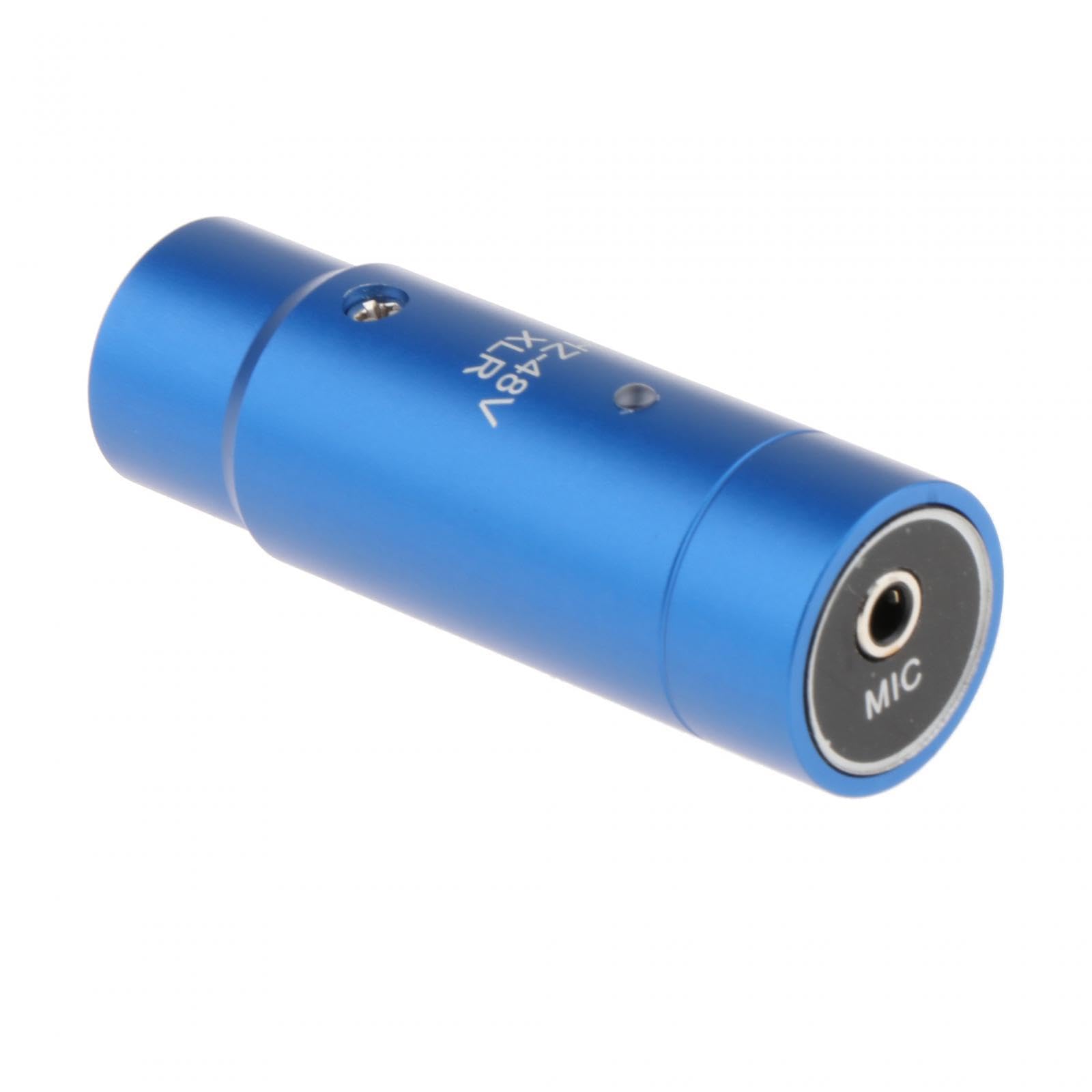 5 Set Phantomspeisung Adapter Stereo für Kondensator Mic Plug and Play XLR Mic Adapter blau Länge 63mm