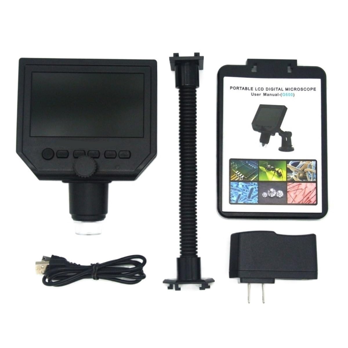 Microscope G600 600X 3.6MP 8LED Portable LCD Digital Microscope 4.3