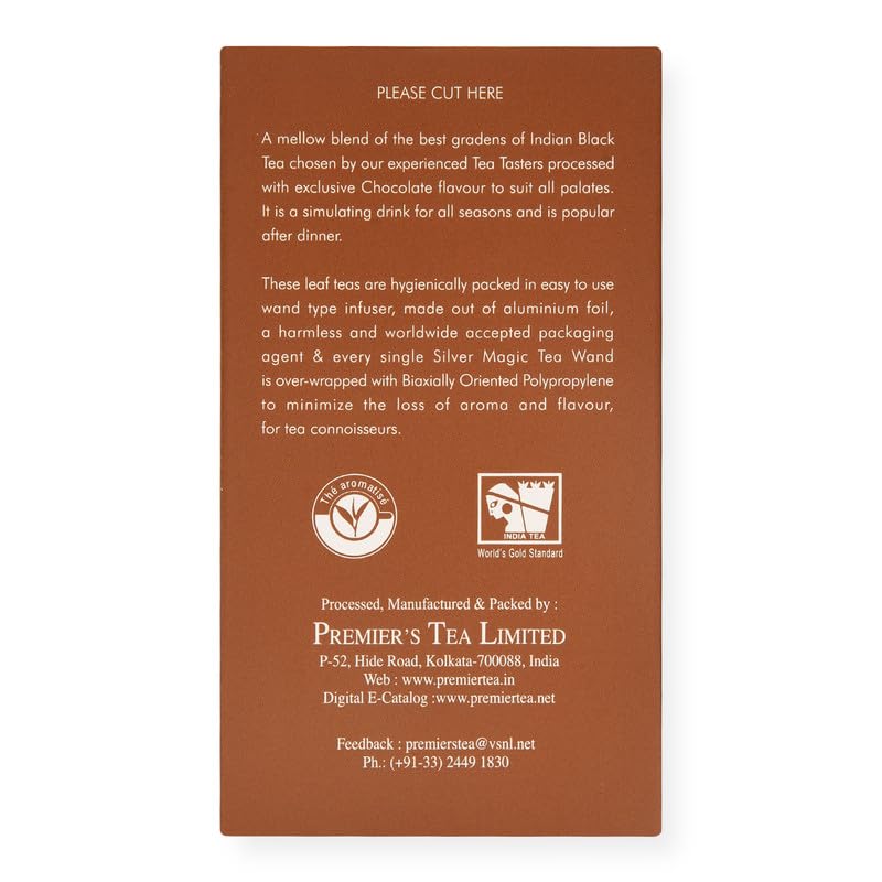 Té negro sabor chocolate 12 varitas desechables miniatura 6