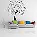 (184 x 200 cm), in vinile, da parete grande, motivo albero con farfalle & & unico Nature Leaves, motivo: rami di albero di Natale con decorazione casa DIY Sticker adesivo decalcomania, colori assortiti, in confezione regalo