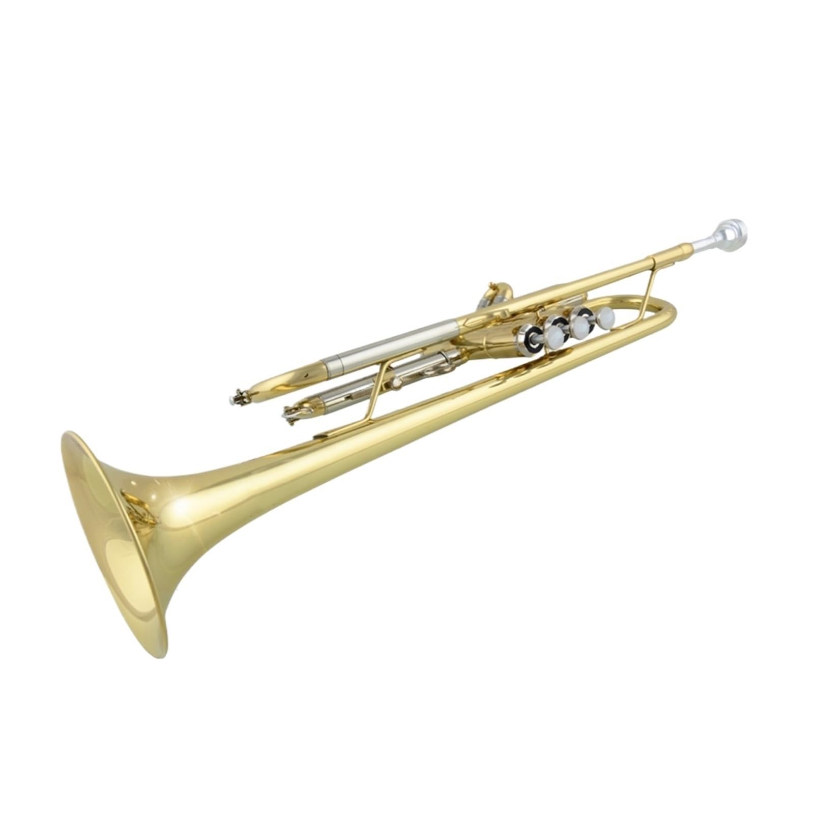 trąbka instrument Trąbka standardowy korpus z białej miedzi ze zmianą wysokości dźwięku dwukolorowa lakierowana złota trąbka B płaska