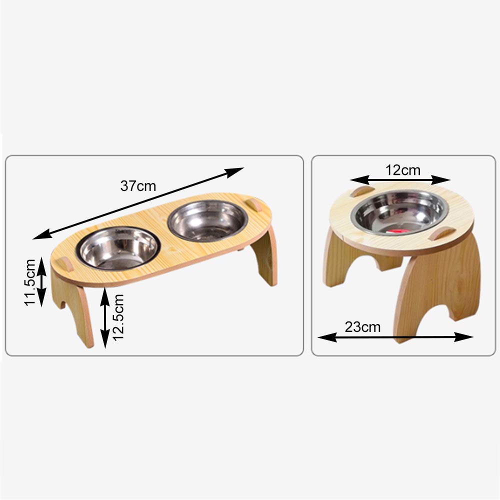 Comedero for mascotas con doble cuenco, soporte elevado con dos cuencos de acero inoxidable, soporte for comida for perros, cuenco elevado for perros, cuencos de comida y agua, comedero for perros y g