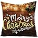 EHOMERY Wiosna i lato poszewki na poduszki kanapa poduszki segmentowe 'Merry Christmas' oświetlenie aksamitne poszewki na poduszki poszewki na poduszki indywidualne brązowe 40 x 40 cm