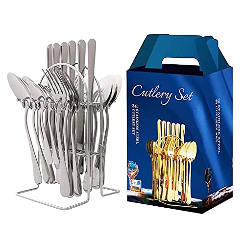 Ménagère de Luxe 24 pièces pour 6 personnes avec support de rangement